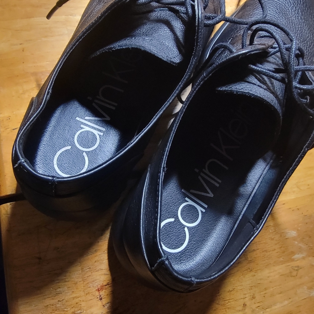 Calvin Klein Black Leather Oxfords